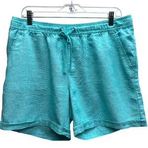Da-sh Dash Cuffed Shorts‎ Hi-Rise Pockets Linen Blend Drawstring Waist Size M